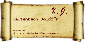 Kaltenbach Jolán névjegykártya
